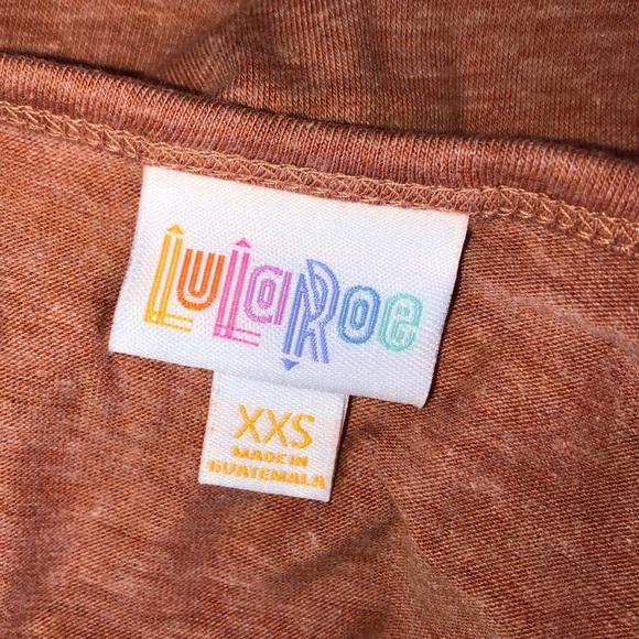 LulaRoe xxsmall orange Irma top new with tags - Picture 4 of 5